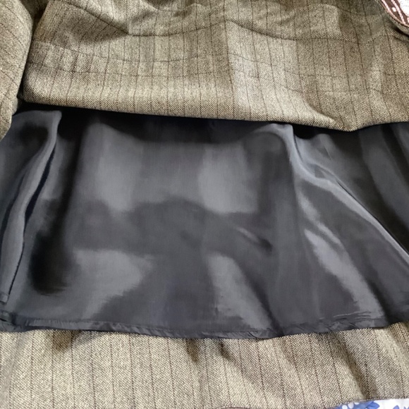 Context Vintage Wool Blend Skirt Twill Velvet Sequins Embroidered Gray SZ 10 - Picture 11 of 16